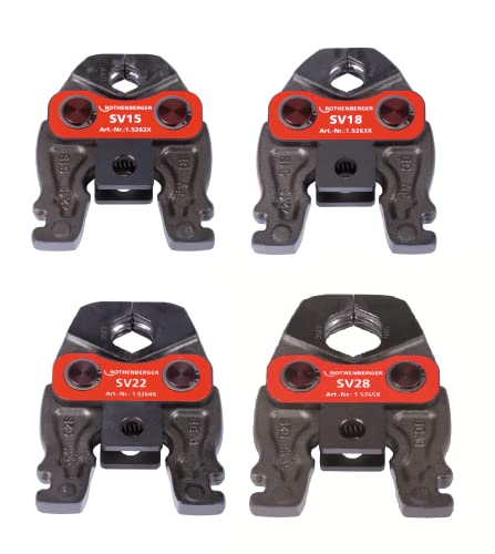 Rothenberger 1000002800 Set Di Ganasce Di Serraggio Compatto, Contorno Sv 15-18-22-28 Mm