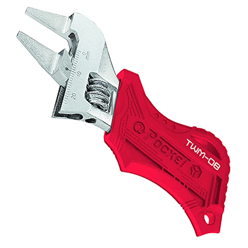Engineer Stubby Adjustable Spanner With Ultra Slim Jaws (Just 2Mm Thick) Small, Pocket Sized Wrench Twm-08