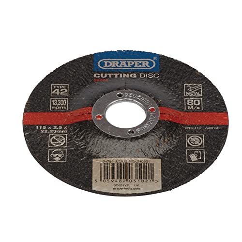 Draper 94784 Dpc Disco Da Taglio Per Metalli, 115 X 2,5 X 22,23 Mm