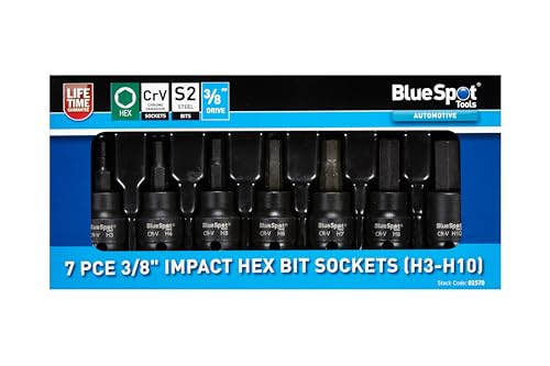 Blue Spot Tools 7 Pce 3/8 Impact Hex Bits (H3-H10)
