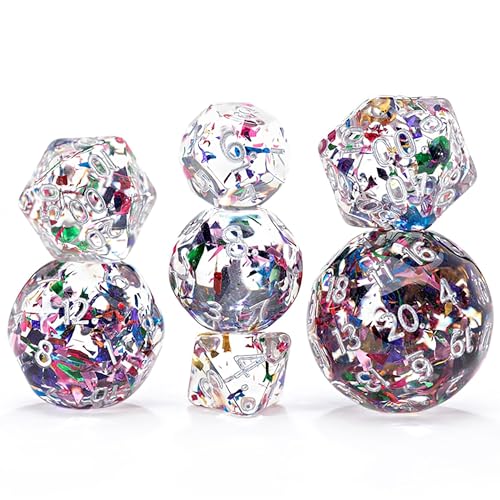 Gate Keeper Games & Dice: Double Dice - Cathedral Glass - Set Di 7 Pezzi Di Giochi Di Ruolo, Frammenti Di Vetro Colorato In Resina Trasparente Come Ve