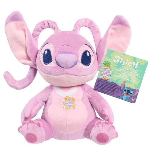 Just Play Peluche Piccolo Disney Stitch Suono E Profumo Da 15 Cm Angel, Rosa, Giocattoli Per Bambini Dai 2 Anni