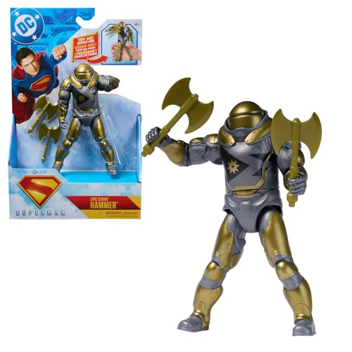 Dc Comics, Action Figure Di Superman, Hammer Of Boravia Epic Strike, Altezza 15,2 Cm, Stile Autentico Film, Include 2 Accessori, Giocattoli Per Bambin