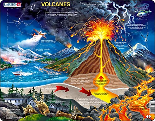 Larsen Nb2 Vulcani, Edizione Spagnolo, Puzzle Incorniciato Con 70 Pezzi