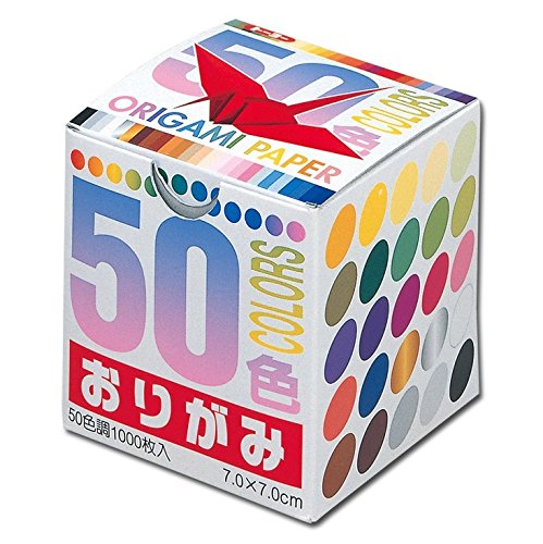 Generico Carta Origami - Box Set Di Carta Origami - Senbazuru (1000 Gru) - 50 Colori Solidi Assortiti - 1000 Fogli - 7Cm X 7Cm