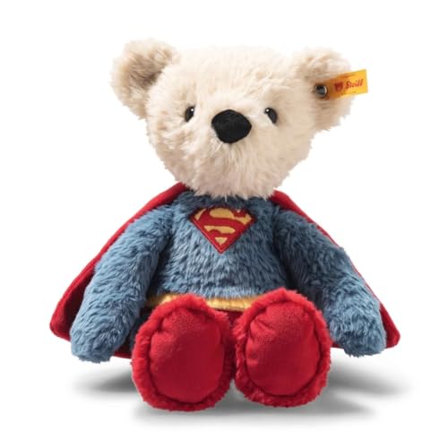 Steiff Orsacchiotto Superman, 29 Cm, Colorato, Ideale Per Bambini E Fan, In Morbido Peluche, Lavabile In Lavatrice