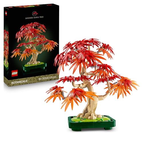Lego Botanicals Bonsai Di Acero Rosso Giapponese - Set Di Piante Artificiali Con Foglie Rosse E Arancio Finte E Vaso Costruibile - Regalo Per Adulti A