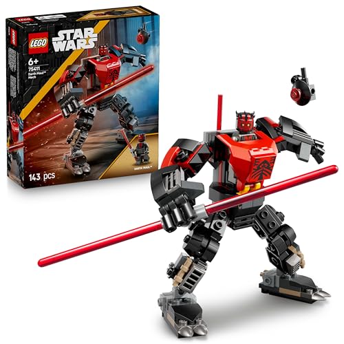 Lego Star Wars 75411 Mech Darth Maul - Action Figure Giocattolo Da Esposizione Con Spada Laser Rossa A Doppia Lama E Minifigure - Regalo Per Bambini D