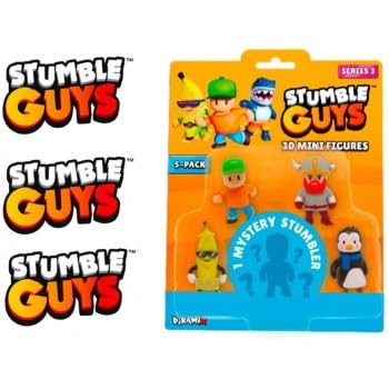 Stumble Guys Serie 3, Set Di 3 Mini Figurine Da Collezione Con Personaggio Misterioso, Giocattoli D'Azione
