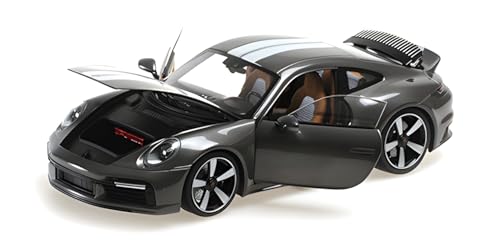 Minichamps 110069201 Porsch. 911 (992) Sport Classic Grey Metallic 2022 With Openings - Scala 1/18 - Auto In Miniatura Da Collezione