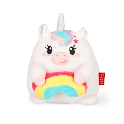 Legami - Peluche Plush Super Soft!, Tema Unicorn, Formato Mini, Con Carta D'Identità Personalizzabile, Sta In Piedi Da Solo, 14X15X12 Cm