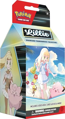 Pokémon Tcg: Lillie Premium Tournament Collection (1 Carta Promozionale Full-Art Foil Con Clefairy Ex Di Lillie, 6 Booster E Accessori Assortiti)