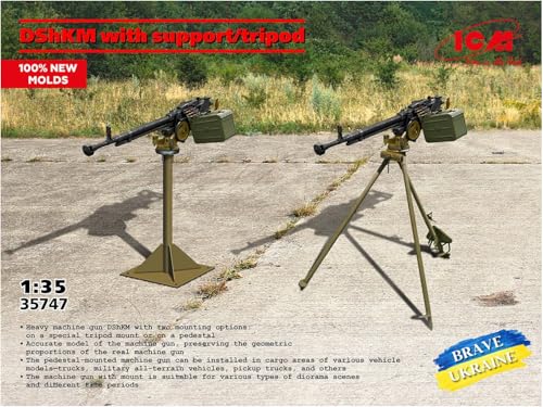 Icm - Dshkm With Support/Tripodmockup Dshkm With Support/Tripod |Icm|35747| 1:35 Modello Carro Promo Figura In Miniatura