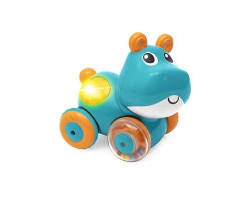 Chicco Gioco Hippo Sprint&Go, Animaletto Elettronico A Retrocarica, Con Melodie, Suoni E Luci, Stimola Il Gattonamento, Ruote In Gomma, 6-36 M