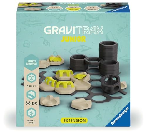 Ravensburger Gravitrax Junior Extension Multi Routes – Pista A Sfera Espandibile Per Bambini, Per Marmi Prevalentemente Da Materie Prime Rinnovabili C