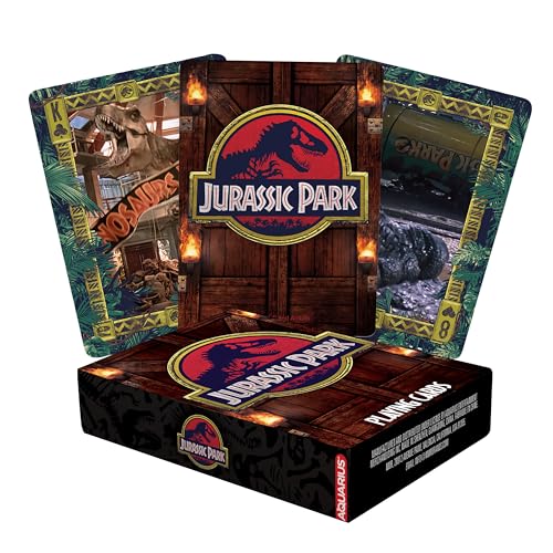 Aquarius Jurassic Park - Mazzo Di Carte A Tema Jurassic Park Per I Tuoi Giochi Di Carte Preferiti, Con Licenza Ufficiale Jurassic Park, Merce E Oggett