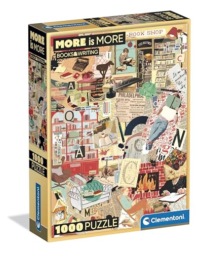 Clementoni - Puzzle 1000 Pezzi Per Adulti E Ragazzi, Special Series, Tema Massimalismo Books & Writing, Compact Box Con Poster Incluso, Idea Regalo Uo
