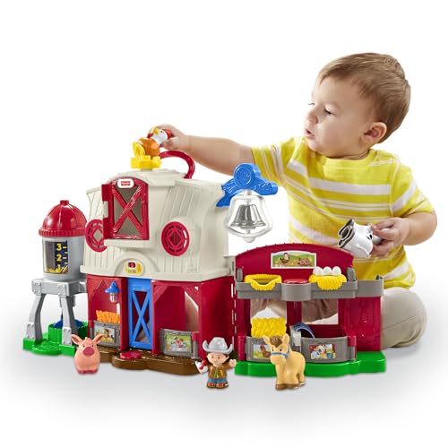 Fisher-Price Little People – La Fattoria Degli Animali. Edizione In Italiano, Spagnolo E Inglese, Playset Interattivo Con Apprendimento Smart Stages P