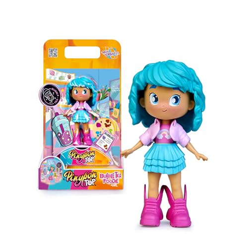 Pinypon Top Girl Bubble Tea, Top Girl Tema Bubble Tea, Figura Con Braccia E Gambe Articolate, Doppia Espressione, Vestiti E Scarpe Intercambiabili, Bu