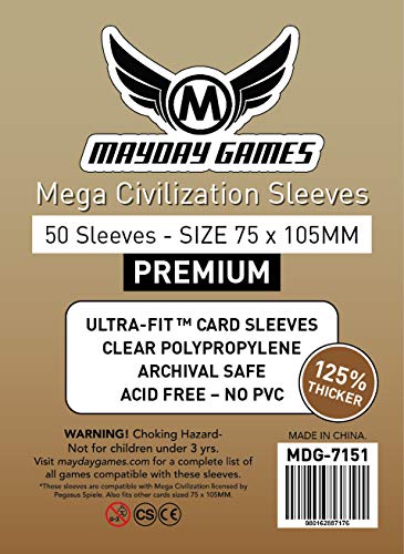 Mayday Games Mega Civilization Sleeves (75X105Mm) - 50 Premium Sleeves