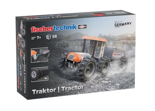 Fischertechnik Tractor 576107 – Kit Di Costruzione Educativo, Trattore Con Rimorchio Da Montare Per Bambini A Partire Da 7 Anni, Arancione