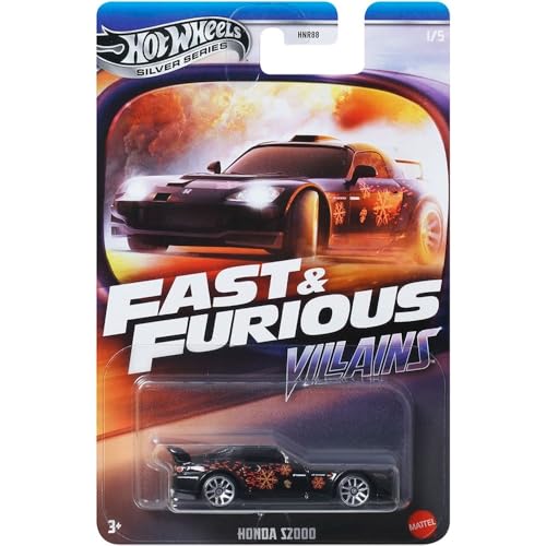Hot Wheels Fast E Furious Villains Modellino Auto Honda S2000 - Die Cast Scala 1:64 - Lunghezza 7Cm - Jby34 - Silver Series