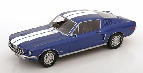 Kk Scale Kkdc181394 Mustang Gt Fastback Blue Metallic & White 1968 - Scala 1/18 - Modellino Auto