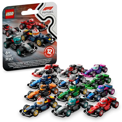 Lego Monoposto Di F1 Da Collezione - Scatola Con 1 Di 12 Modelli Di Auto Da Corsa Casuali - Caschi Dei Piloti E Ruote Mobili - Squadre Di Formula 1 Tr