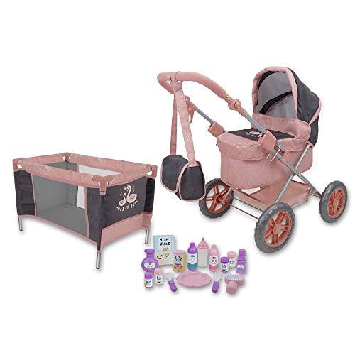 509 Crew Doll Stroller Pram 18 Piece Combo Value Play Set, Ages 3+