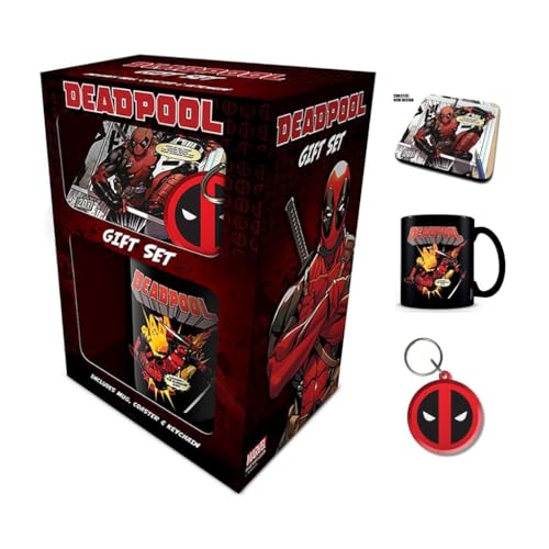 Deadpool Marvel - Cofanetto Regalo Per Tazza, Coaster, Portachiavi, Gp85207, Multicolore, 1 Unità (Confezione Da 1)