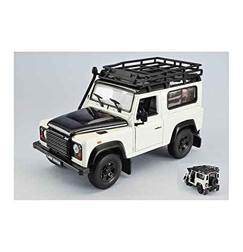 Land Rover Defender 1984 White/Black With Roof Rack 1:24 - Welly - Auto Stradali - Die Cast - Modellino