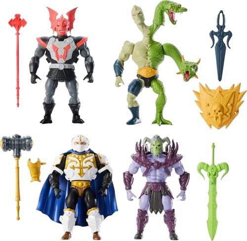 Masters Of The Universe Origins Battle - Set Di Personaggi D'Azione Eternia, 4 Personaggi, 14 Cm, Con Accessori