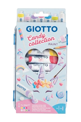 Giotto Paint Candy Collection 7X 12Ml + 1 Pennello + 1 Matita, 7 X 12 Ml, F302300