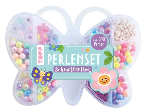 Topp Perlenset Schmetterling: Über 500 Bunte Perlen, Schmetterling- Und Blumenperlen, Blumen- Und Schmetterlinganhänger