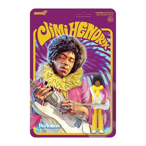 Super7 - Action Figure Di Jimi Hendrix (Colori Invertiti Dell’Album) Con Accessorio, 9,5 Cm, Articoli Classici Da Collezione E Giocattoli Rétro A Tema