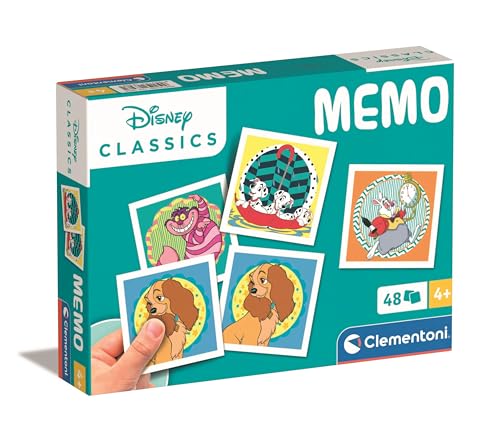 Clementoni Memo Disney Classic Pocket - Gioco Educativo Con 48 Gettoni Per Abbinare I Tuoi Personaggi Preferiti, Giocattolo Per Bambini Dai 4 Ai 6 Ann