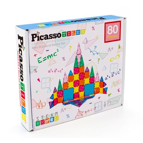 Picasso Tiles Costruzioni Magnetiche Multicolore Set Scuola 80 Piastrelle