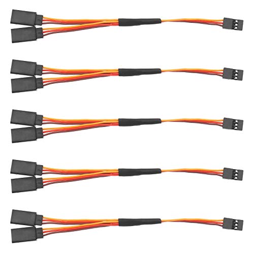 Yinettech Cavo Di Prolunga Per Servomotore Tipo Y, Compatibile Con Connettore Futaba Jr Spektrum Hitec (1 Maschio A 2 Femmine)
