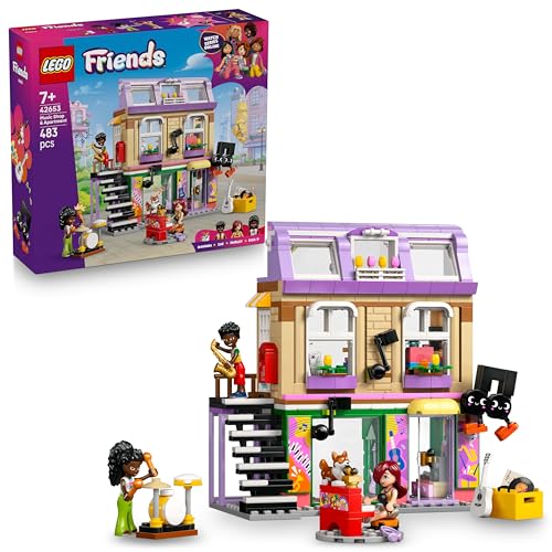 Lego Friends Negozio Di Musica E Appartamento Giocattolo Con 3 Mini Bamboline, Animale Domestico Corgi E Strumenti Musicali Come Pianoforte, Batteria