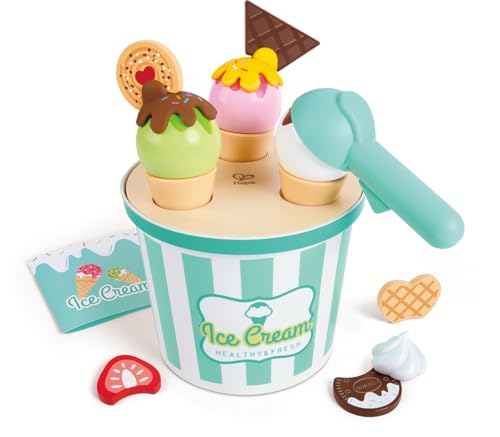 Hape Set Gelataio, Crea Gelati Personalizzati, Set Da Gioco In Legno Per Bambini