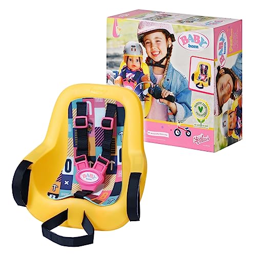 Baby Born Seggiolino Bici Per Bambole Di 43Cm - Si Fissa Al Manubrio - Per Mani Piccole, Il Gioco Creativo Promuove L'Empatia E Le Abilità Sociali, Pe