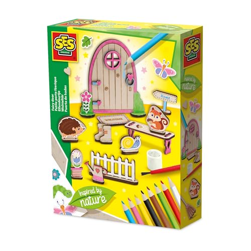 Ses Creative 14038 - Porta Delle Fate Ispirata Alla Natura, Kit Creativo Per Bambini Dai 5 Anni In Su, Include Mini Porta In Legno E Accessori Per Un