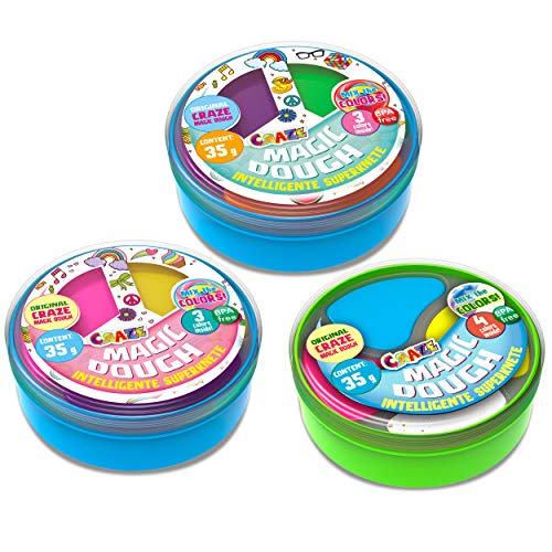 Craze Magic Dough Twist Tricolor Confezione Da 3 Smart Plastilina Colorata 3 Colori Da Mescolare 3X 35G Pasta Modellabile 3 Scatole Argilla Da Modella