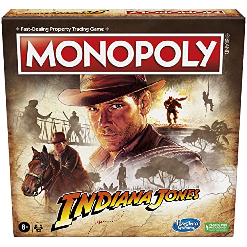 Hasbro Gaming Monopoly Indiana Jones Game, Ispirato Ai Film Di Indiana Jones, Gioco Da Tavolo Per 2-6 Giocatori, Dai 8 Anni In Su