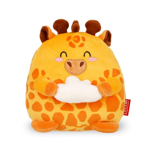 Legami - Peluche Plush Super Soft!, Tema Giraffe, Formato Mini, Con Carta D'Identità Personalizzabile, Sta In Piedi Da Solo, 14X15X12 Cm