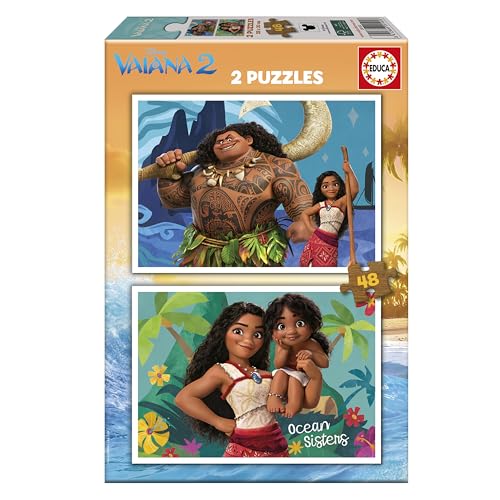 Educa - Set Di 2 Puzzles Per Bambini Con 48 Pezzi | Vaiana 2 | Consigliato Dai 4 Anni In Su (20102)