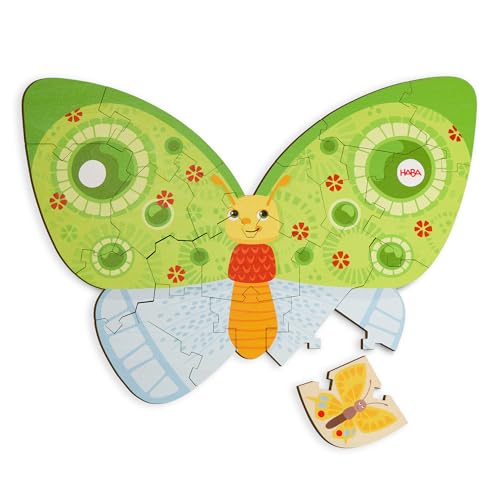 Haba- Puzzle 2 In 1 Farfalla, Multicolore, 2010075001