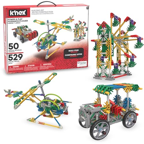 K'Nex 23012 Imagine Power And Play Motorised Building Set, Educational Toys For Kids, 529 Piece Stem Learning Kit, Engineering For Kids, Fun And Colou