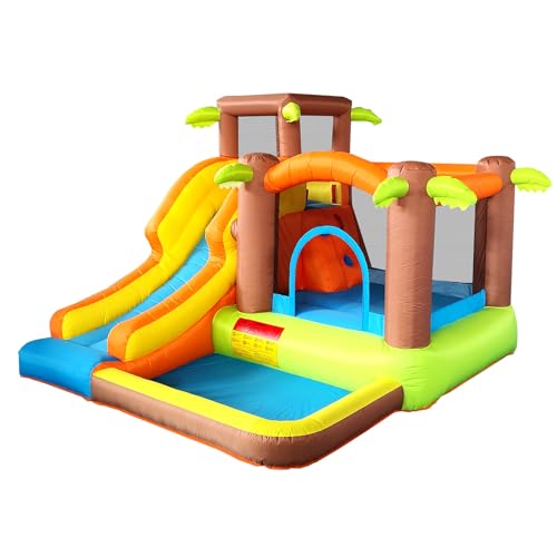 Gioco Gonfiabile Per Bambini, Palm Springs Con Scivolo E Piscina