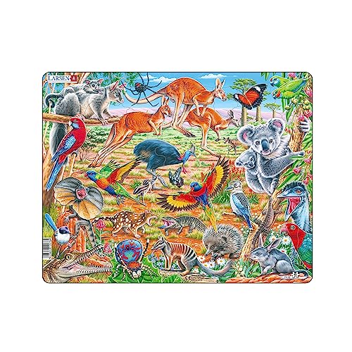 Larsen Fh45 La Fauna Unica Dell'Australia, Puzzle Incorniciato Con 60 Pezzi